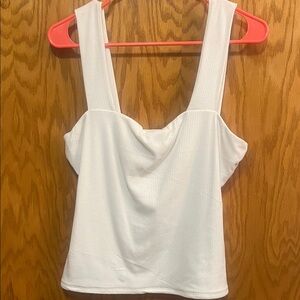 Evereve White Ribbed Camisole Top